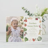 Plantaardige Boeren Markt Verjaardag Foto Uitnodig Kaart (Staand voorkant)