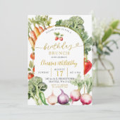 Plantaardige Boer's Markt Verjaardag Brunch Kaart (Staand voorkant)
