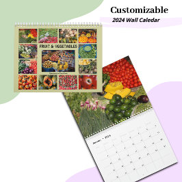Plantaardige Fruit Food Wandkalender 2024 Kalender