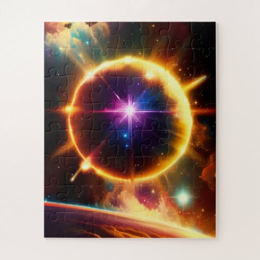 Plantaardige galactische bol die de vuurzee in het legpuzzel (Verticaal)