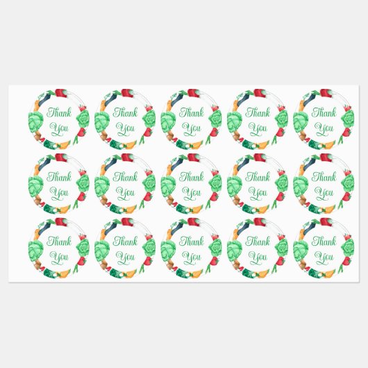 Plantaardige grens Dank u Labels (Vel)
