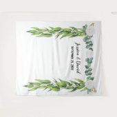 Plantaardige groene bladeren boog trouw achtergron wandkleed (Voorkant (horizontaal))