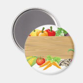 Plantaardige houten tekenillustratie magneet (Voorkant / Achterkant)