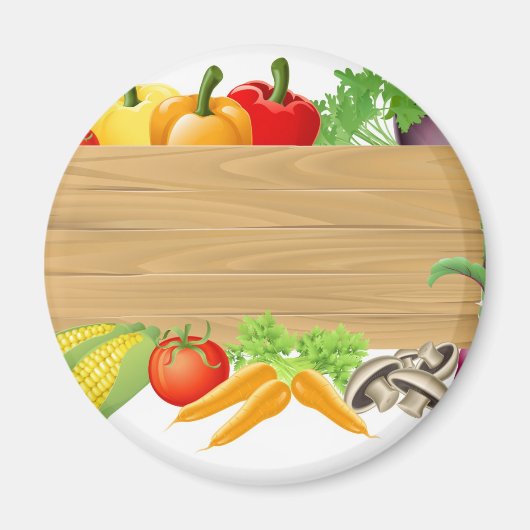 Plantaardige houten tekenillustratie magneet (Voorkant)