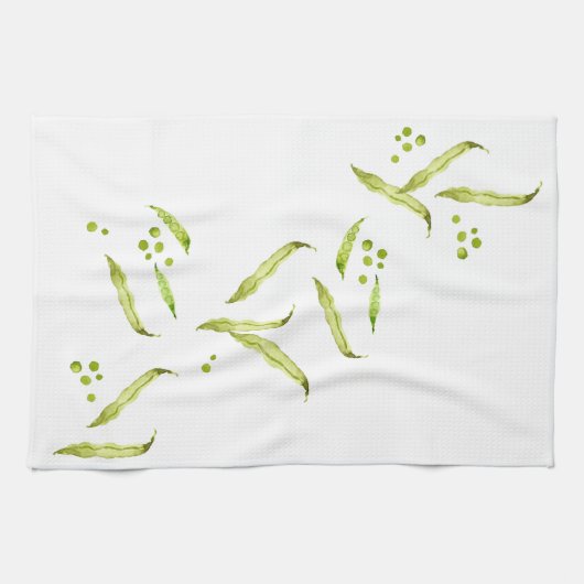 Plantaardige keukenhanddoeken van groene bonen (Horizontaal)