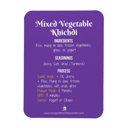 Plantaardige Khichdi Recept Magneet (Verticaal)