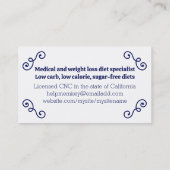 Plantaardige kom Kruiden Koken Culinair Voedsel Be Visitekaartje (Achterkant)