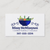 Plantaardige kom Kruiden Koken Culinair Voedsel Be Visitekaartje (Voorkant)