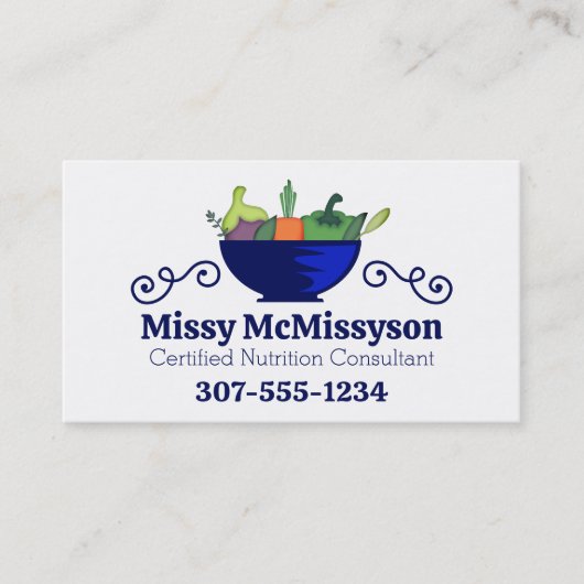 Plantaardige kom Kruiden Koken Culinair Voedsel Be Visitekaartje (Voorkant)