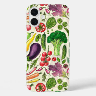 Plantaardige kruiden en tuinoogst op off white iPhone 16 plus hoesje
