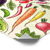 Plantaardige kruiden en tuinoogst op off white poster (Hoek)