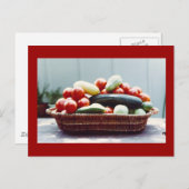 Plantaardige mandje briefkaart (Voorkant / Achterkant)