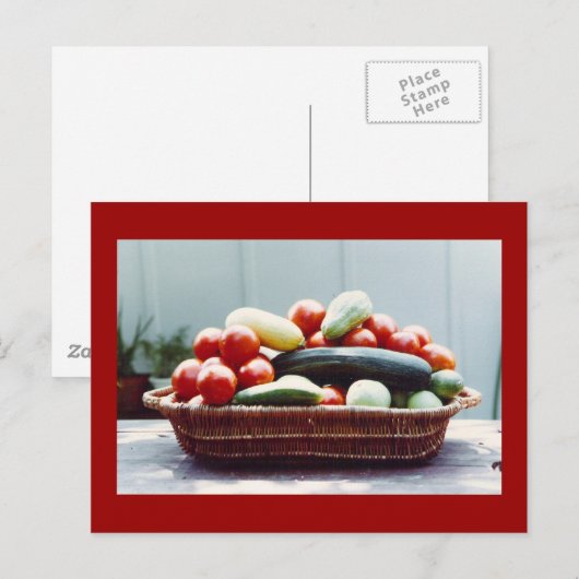 Plantaardige mandje briefkaart (Voorkant / Achterkant)