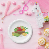 Plantaardige mandje papieren bordje (Feest)