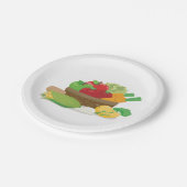 Plantaardige mandje papieren bordje (Gekanteld)