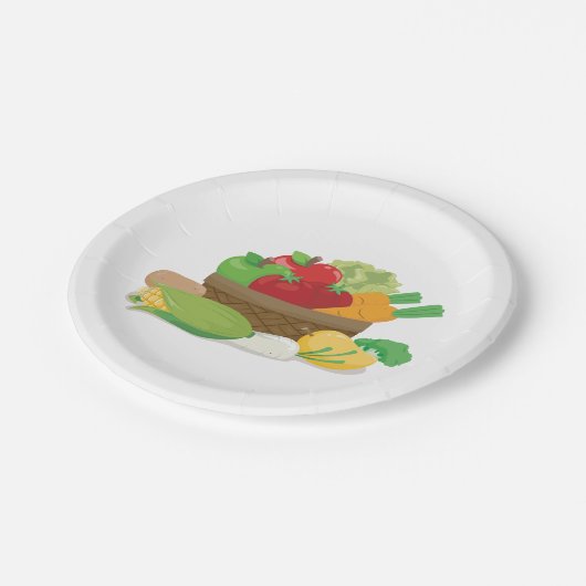 Plantaardige mandje papieren bordje (Gekanteld)