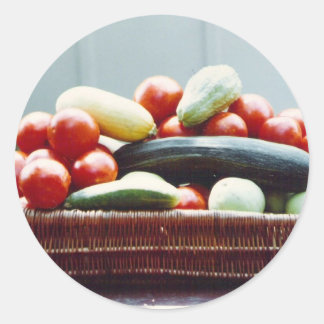 Plantaardige mandje ronde sticker