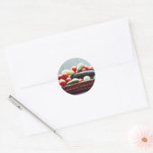 Plantaardige mandje ronde sticker (Envelop)