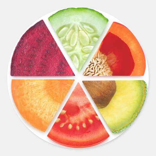 Plantaardige plakken ronde sticker (Voorkant)