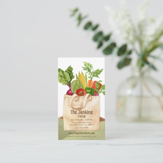 Plantaardige producten Boerderij Visitekaartje (Staand voorkant)