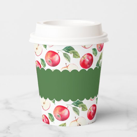Plantaardige producten Rode appels  Papieren Bekers (Achterkant)