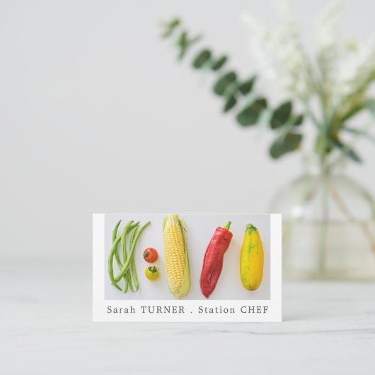 Plantaardige selectie, kaak, koken visitekaartje (Staand voorkant)