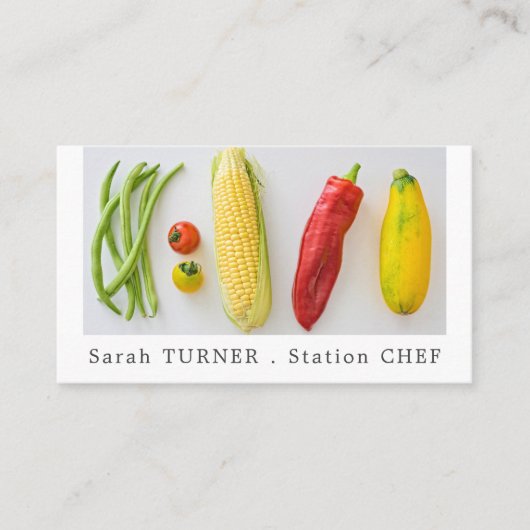 Plantaardige selectie, kaak, koken visitekaartje (Voorkant)