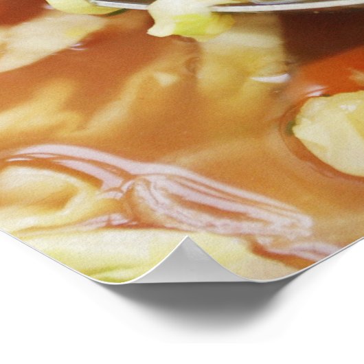 Plantaardige soep in pan poster (Hoek)