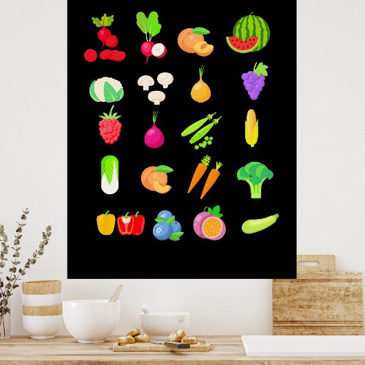 Plantaardige soorten poster (Keuken)