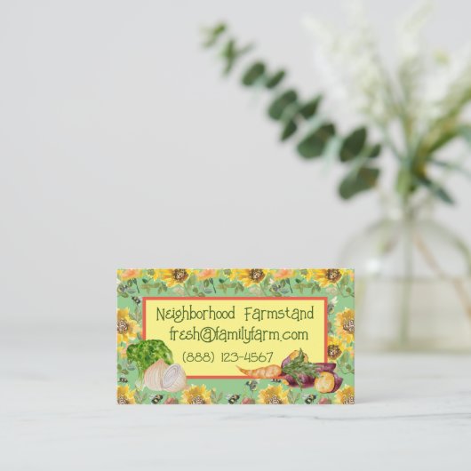 Plantaardige standaard Zonnebloem  Visitekaartje (Staand voorkant)