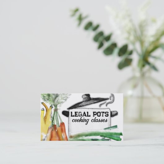 Plantaardige Stoompot Kookklasse Chef Catering Visitekaartje (Staand voorkant)