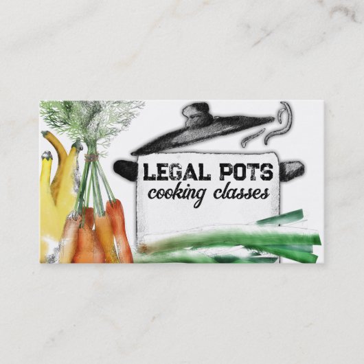 Plantaardige Stoompot Kookklasse Chef Catering Visitekaartje (Voorkant)