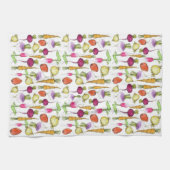 Plantaardige Tekening Wortelbiet Raddish Art Handd Theedoek (Horizontaal)