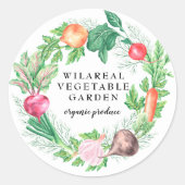 Plantaardige Tuin Biologisch Boerderij Ronde Sticker (Voorkant)