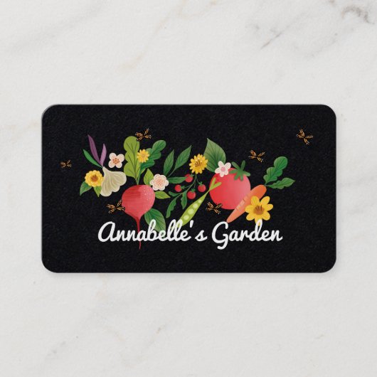 Plantaardige Tuin Medley & Butterflies Rustiek Zwa Visitekaartje (Voorkant)