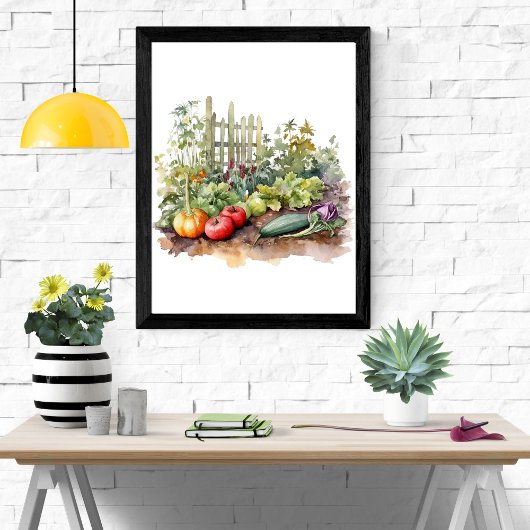 Plantaardige Tuin Waterverf Print Wall Art Poster