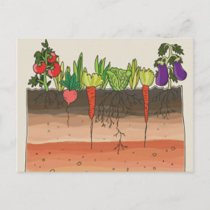 Plantaardige tuinbodemlagen natuur kunst briefkaart