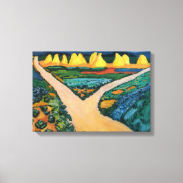 Plantaardige velden tegen August Macke,  fijne kun Canvas Afdruk