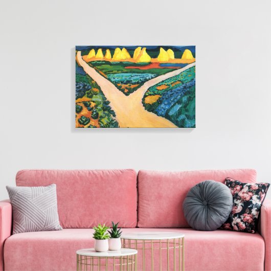 Plantaardige velden tegen August Macke,  fijne kun Canvas Afdruk (Insitu (Woonkamer))