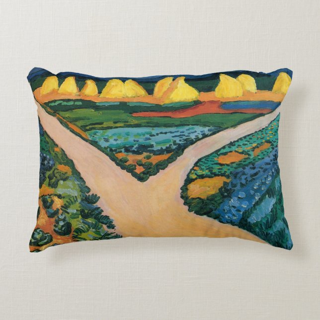 Plantaardige velden tegen August Macke,  fijne kun Decoratief Kussen (Voorkant)