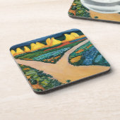 Plantaardige velden tegen August Macke,  fijne kun Drankjes Onderzetter (Linkerzijde)