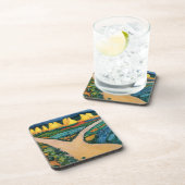 Plantaardige velden tegen August Macke,  fijne kun Drankjes Onderzetter (Rechterzijde)