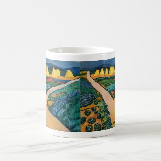 Plantaardige velden tegen August Macke,  fijne kun Koffiemok (Center)