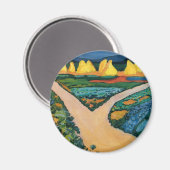 Plantaardige velden tegen August Macke,  fijne kun Magneet (Voorkant / Achterkant)