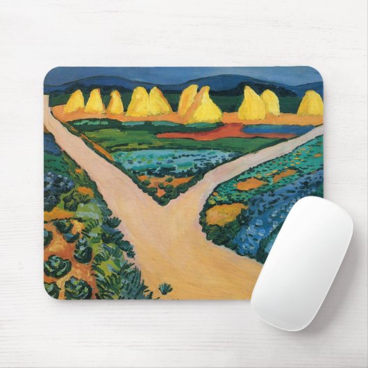 Plantaardige velden tegen August Macke,  fijne kun Muismat (Met muis)