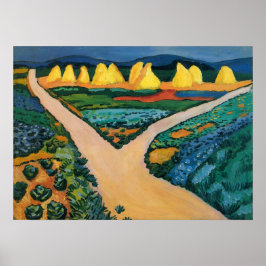 Plantaardige velden tegen August Macke,  fijne kun Poster
