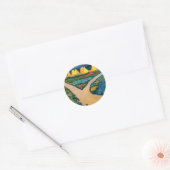 Plantaardige velden tegen August Macke, fijne kun Ronde Sticker (Envelop)