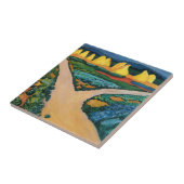 Plantaardige velden tegen August Macke, fijne kun Tegeltje (Zijkant)