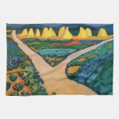 Plantaardige velden tegen August Macke,  fijne kun Theedoek (Horizontaal)