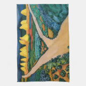 Plantaardige velden tegen August Macke,  fijne kun Theedoek (Verticaal)